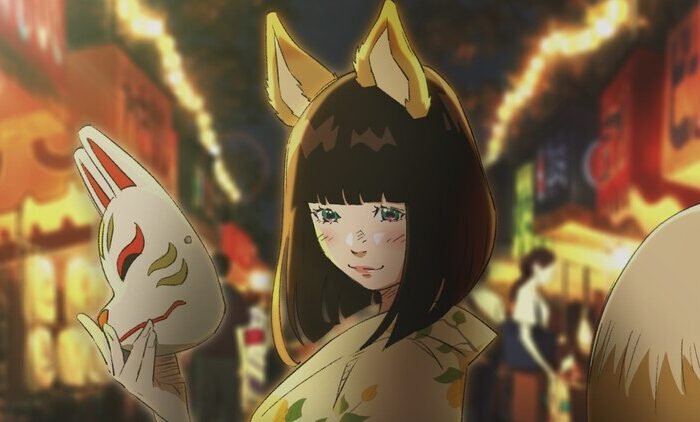 The two characters from the ‘Dongitsune’ commercial appear as an anime Nissin’s Donbei’s new TV commercial ‘Dongitsune Season 2 Autumn Festival Edition’ released