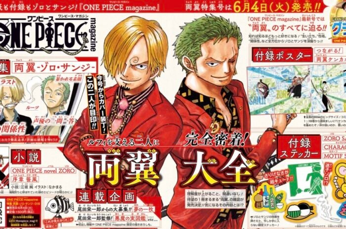 Zoro and Sanji on the magazine cover of One Piece, a prequel novel, is revealed