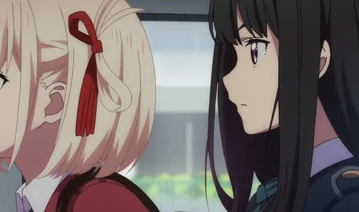 Scene cuts from the 5th episode of the new Ricorico anime have been released: Chisaku looks at us, and Fuki has a shy face.